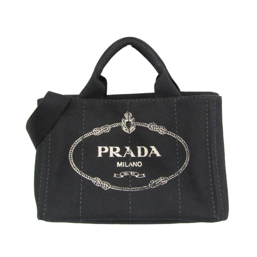PRADA Black Canvas Shoulder Bag